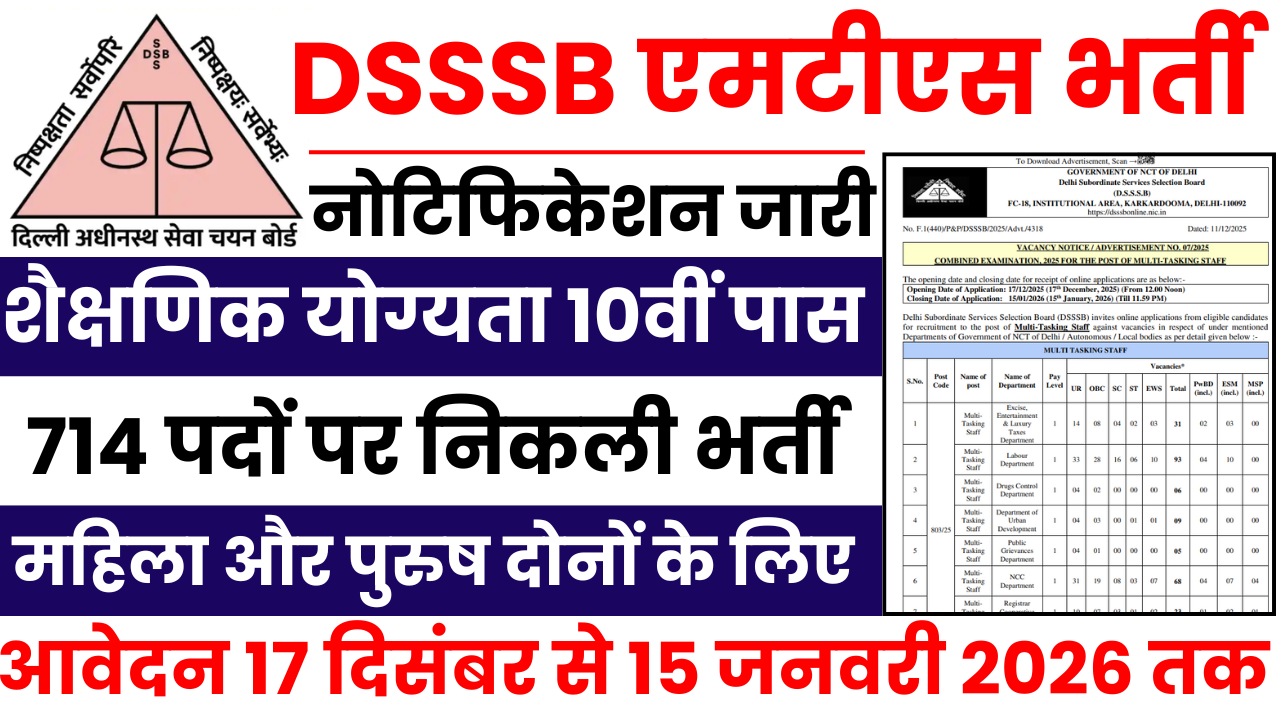DSSSB MTS Bharti 2026
