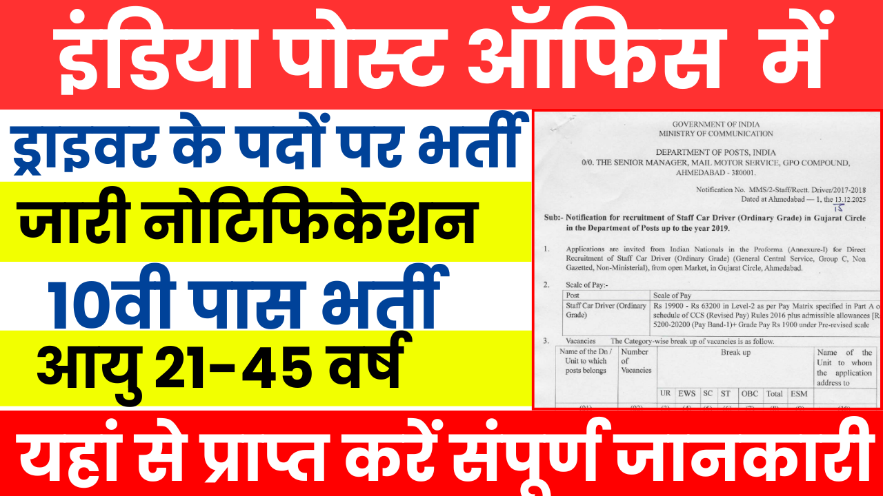 India Post Driver Bharti 2026